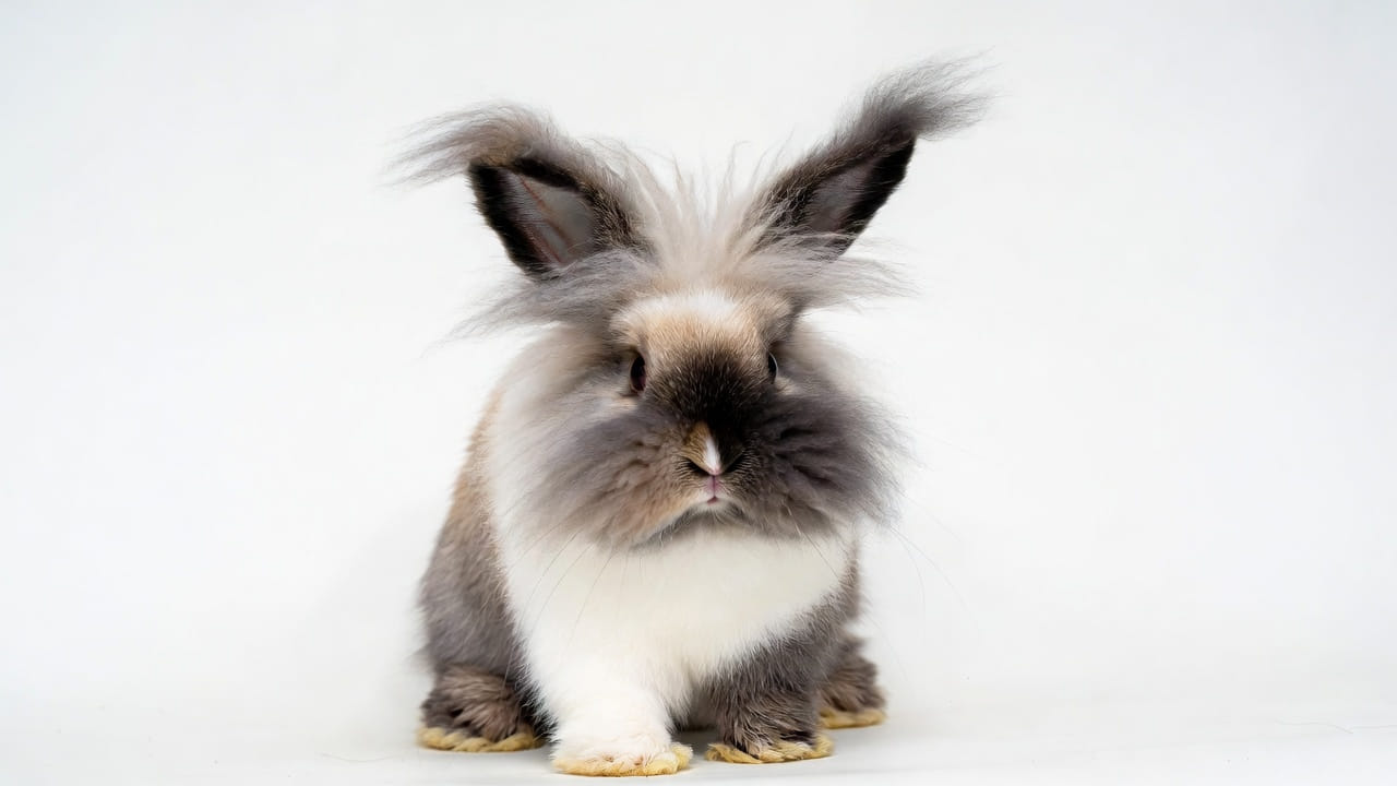 A Lionhead rabbit with a fluffy mane