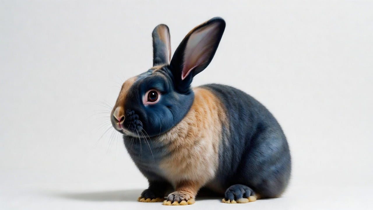 A satin-coated Satin rabbit